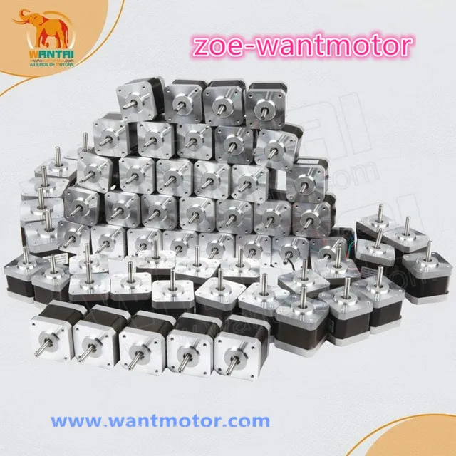 

60pcs Nema 17 Wantai Stepping Motor 42BYGHW208 12V 0.4A 2600g-cm(37 oz-in) CE RoHS ISO 3D Printer