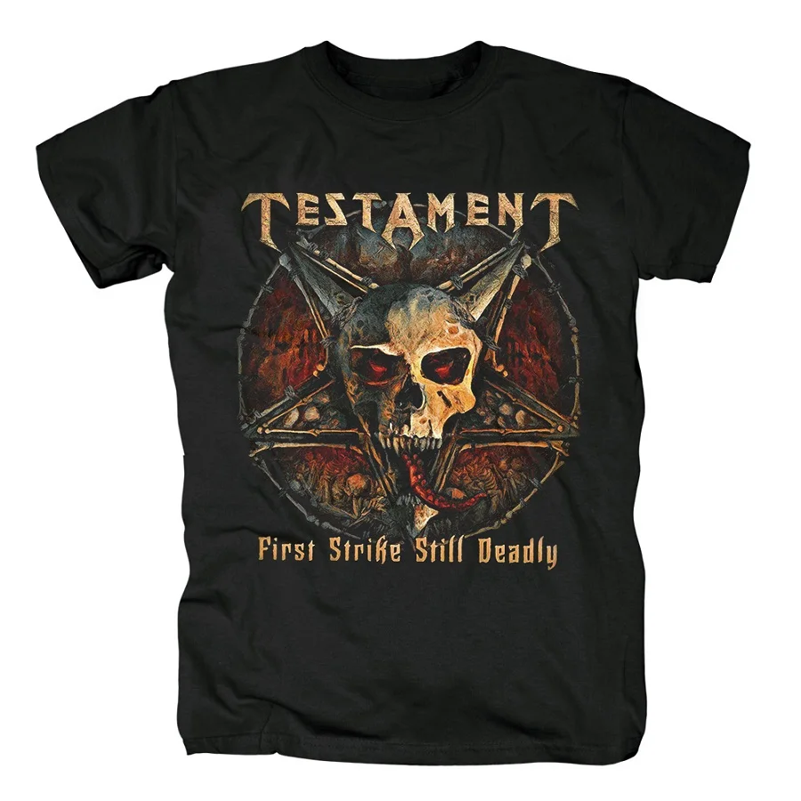 

12 designs Testament Rock Brand shirt Vintage 3D Demon skull Hardrock heavy thrash Metal 100%Cotton tee camiseta Streetwear