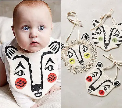 Милый детский нагрудник для кормления новорожденных с изображением животных