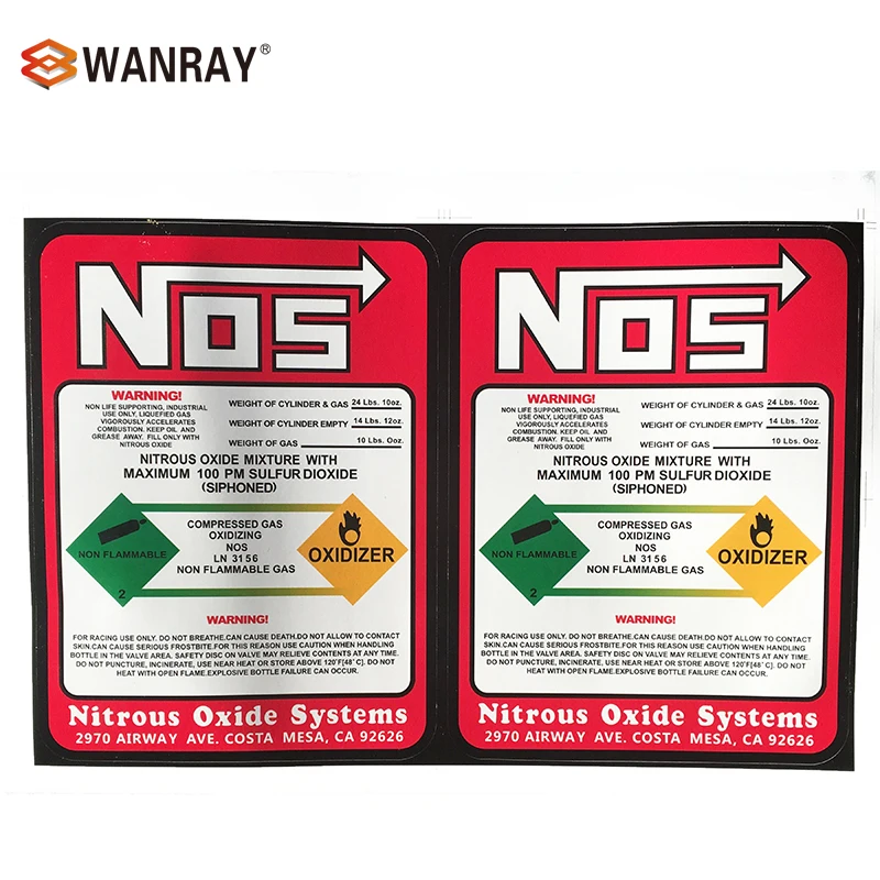 Новая азотная бутылка этикетка наклейка 10 # NOS Замена фунтов|decal|decal labeldecal sticker |