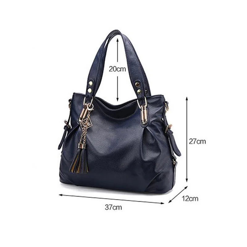 Famous Brand Designer Women Handbags PU Leather Large Capacity Casual Tote Vintage TasselTop-Hand Bags Ladies Shoulder | Багаж и сумки