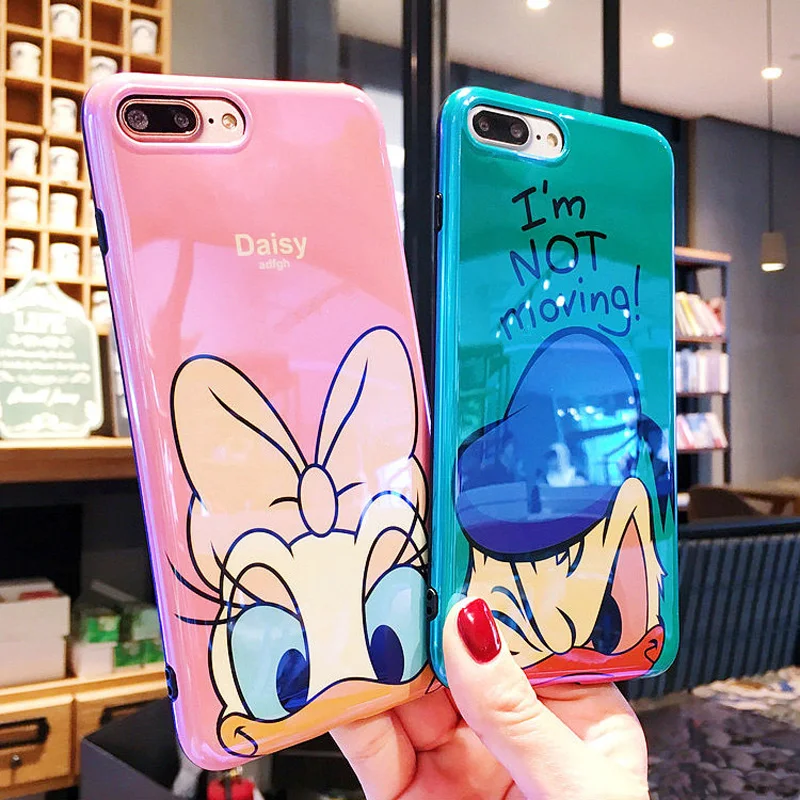 GYKZ Мультфильм Дональд Дейзи Дак чехол для телефона для iPhone 7X8 6 6s Plus Blue Ray светильник Мягкий ТПУ задняя крышка для iPhone X 6 Fundas