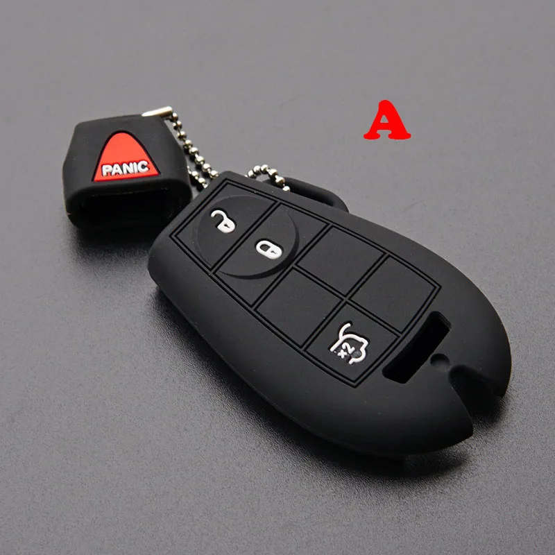 Type-A Силиконовый резиновый автомобильный чехол для брелка с ключом защитный брелок для Chrysler для Jeep Commander Dodge Grand Caravan пульт дистанционного управления без ключа - Название цвета: Type-A