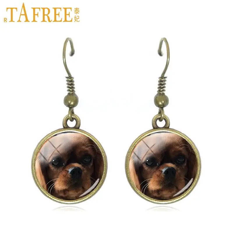 Женские Винтажные висячие серьги TAFREE blenheim bichon yorkie retriever lab Staffie ювелирные изделия