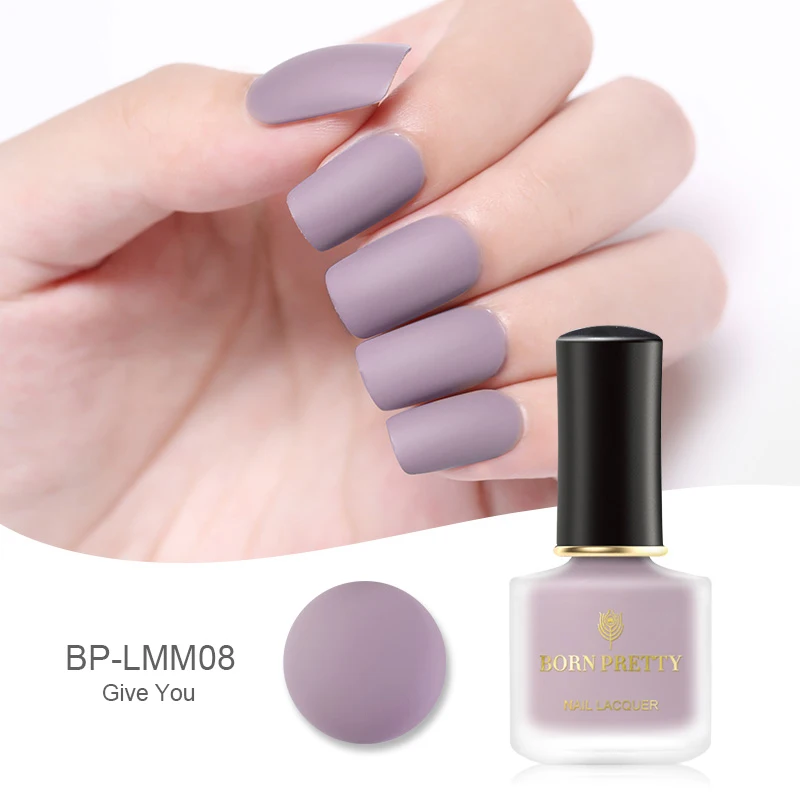 BORN PRETTY 6 мл матовый лак для ногтей маникюр живопись лак для ногтей Черный Фиолетовый лак дизайн