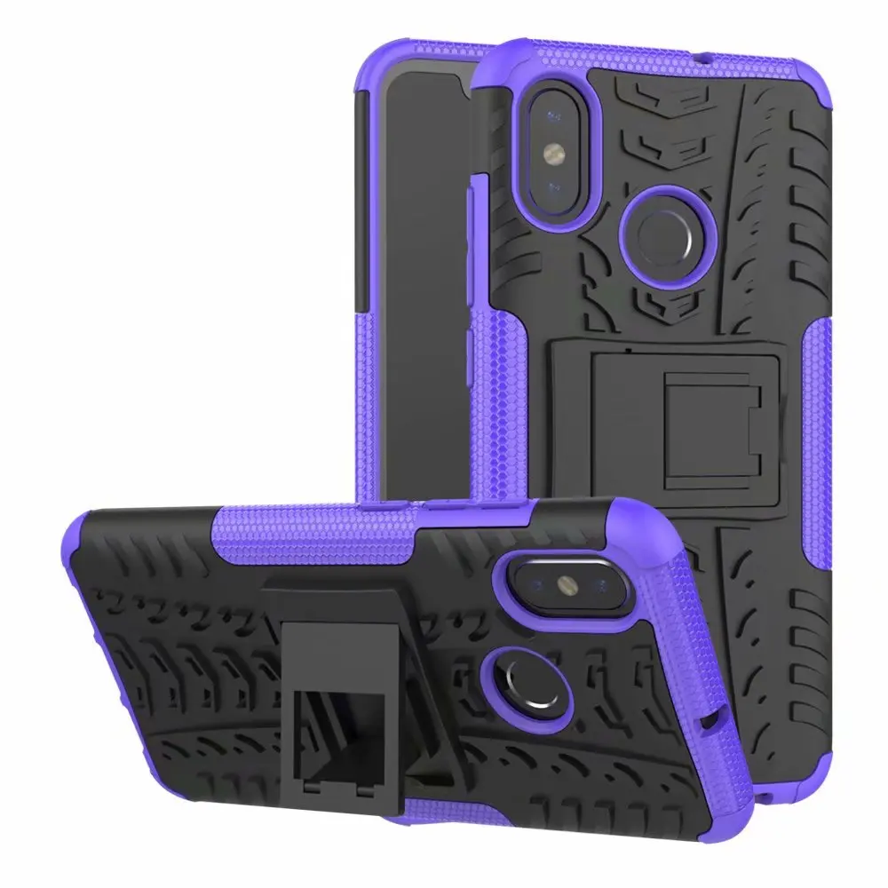 Противоударный защитный чехол-подставка для Xiaomi Mi A2 A1 7 5X6X8 Pocophone F1 Redmi S2 Y2 примечание 6 6A 5 5A 4 4X 4A 3 3S Pro Plus чехол - Цвет: purple