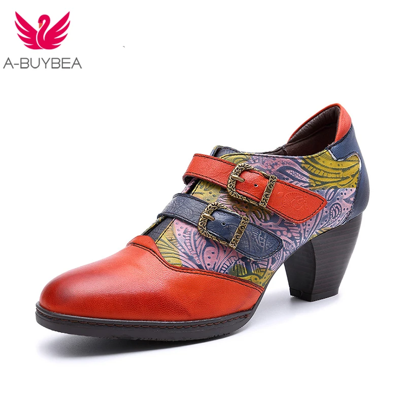 Женские туфли-лодочки в богемном стиле на высоком каблуке 4 см черные из