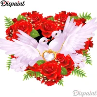 dispaint full squareround drill 5d diy diamond painting pigeon flower scenery 3d embroidery cross stitch 5d home decor a11779