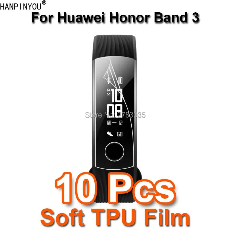 10 шт./лот для смарт-браслета Huawei Honor Band 3 Band3 полное покрытие мягкая защитная пленка
