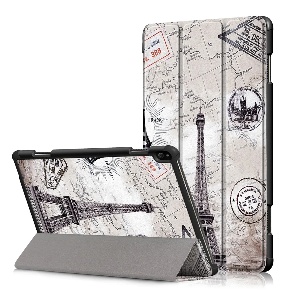 

Folio stand cover case For Lenovo Tab P10 TB-X705F TB-X705L For Lenovo Tab P10 smart case 2019 +screen protector+stylus