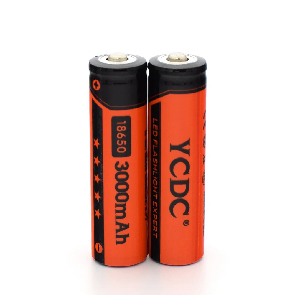 YCDC 2 шт литий-ионные 18650 аккумуляторные батареи 3,7 V 3000mAh литиевая батарея для 3,7 v power Bank фонарик батарея+ Batery Box