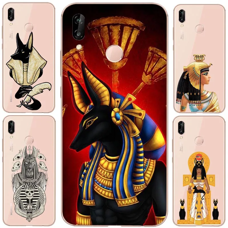 Egypt Nefertiti Anubis Ankh Pharaoh Мягкий Силиконовый ТПУ B чехол для телефона Huawei P6 P8 P9 P20LITE 2017 P8L