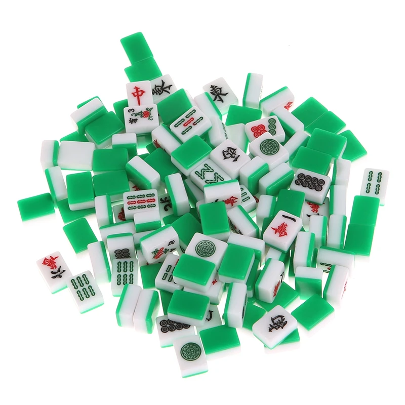 Портативный мини 144 Набор для игры в маджонг Mah jong настольная традиционная игра