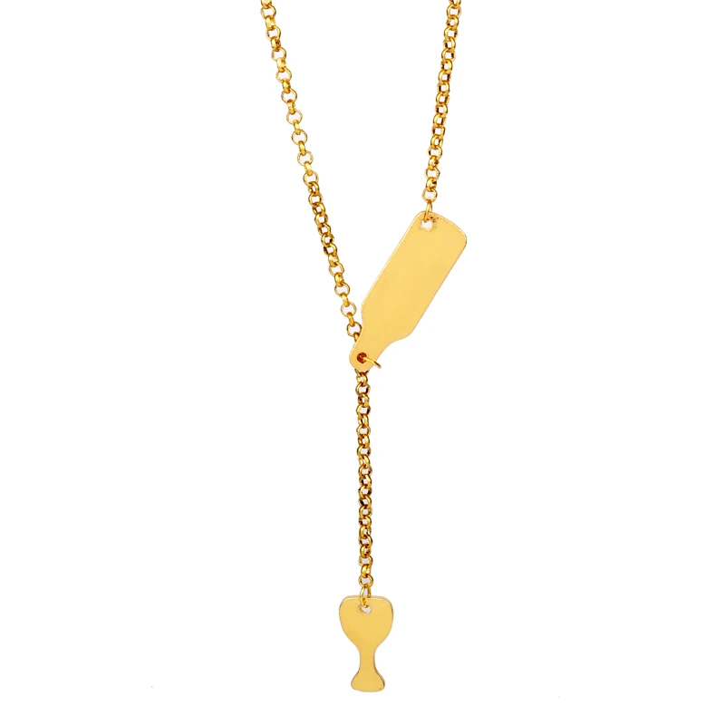

Fashion Beer Cup Bottle Wine Glass Pendant Necklace Women Statement Necklace Fashion Jewelry Gift