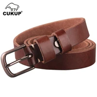 cukup ladies top quality fashion cow cowhide leather belt pin buckle 2 4cm wide dresses jeans accessories for 2022 women nck447