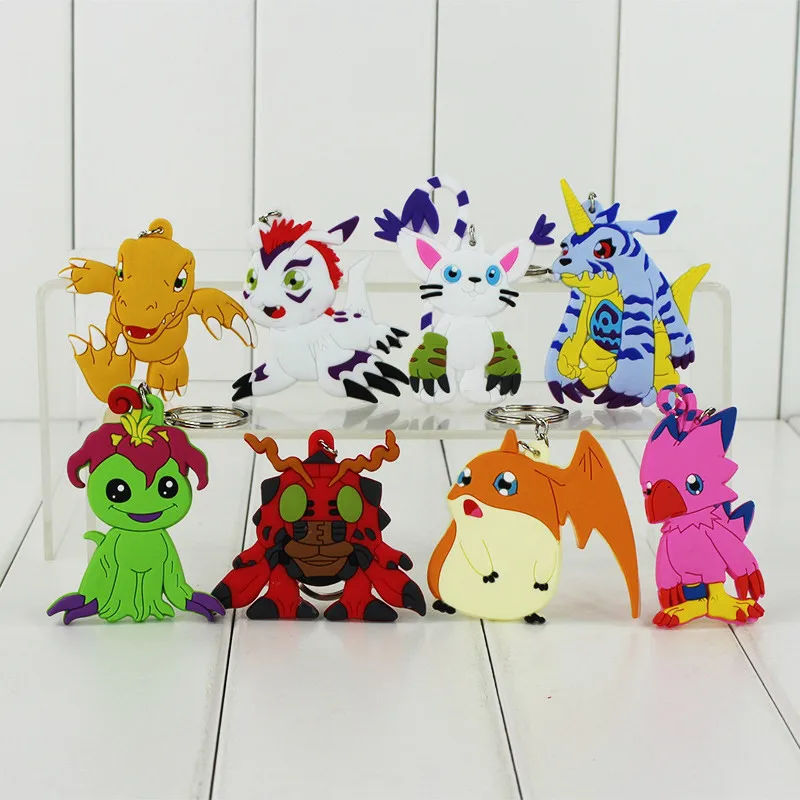 Digimon Приключения Agumon Patamon Tailmon Gomamon Piyomon Gabumon Tentomon Palmon PVC Брелки Подвеска цифровой