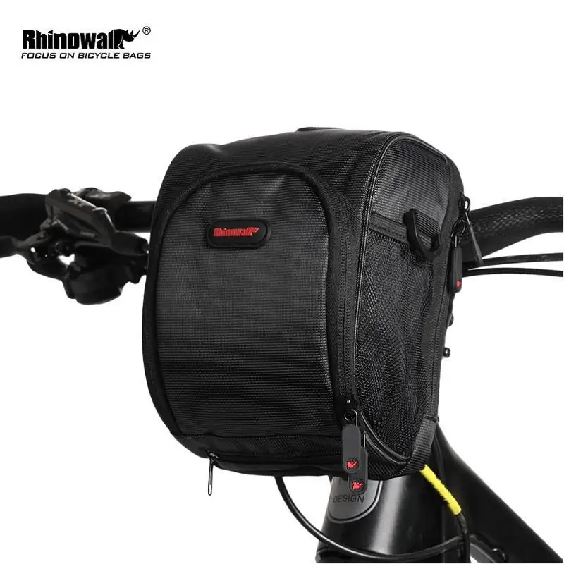 Rhinowalk bicycle handlebar bag for brompton bag folding bike multi fucntion bicycle bag bagpack with waterproof cover and belt