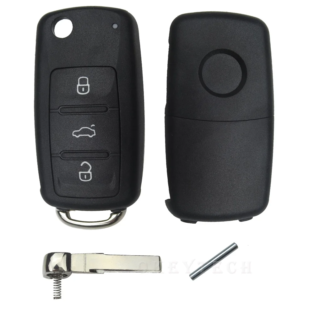 OkeyTech 10 шт./лот Автомобильный ключ для VOLKSWAGEN Polo Passat B5 Tiguan Golf Seat Skoda 3 кнопки складной