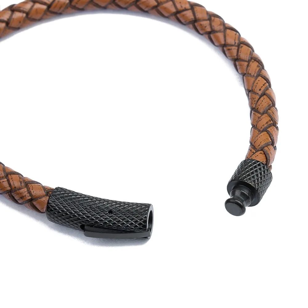 DC New Fashion Vintage Mens Genuine Leather Bracelet Stainless Steel Clasps Wrap for Men Women Jewelry 2019 | Украшения и