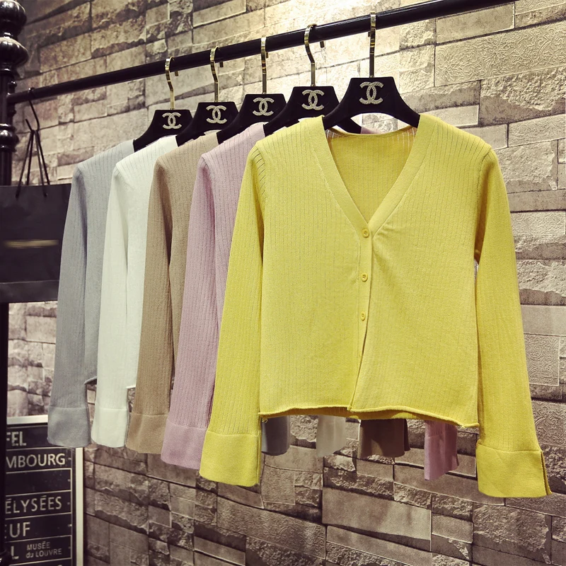 Новинка осенние женские кардиганы пикантные короткие вязаные свитеры из