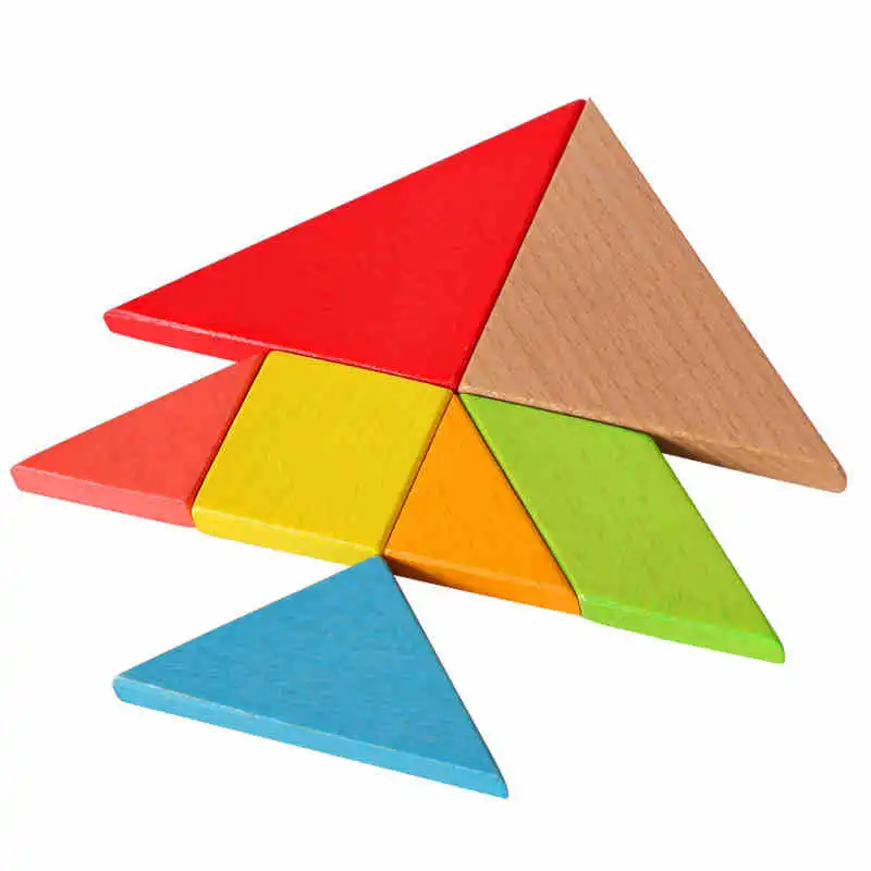 BOHS Обучающие игрушки деревянные многоцветные tanging Tangram паззл 14x14x1 см|puzzle toy|educational