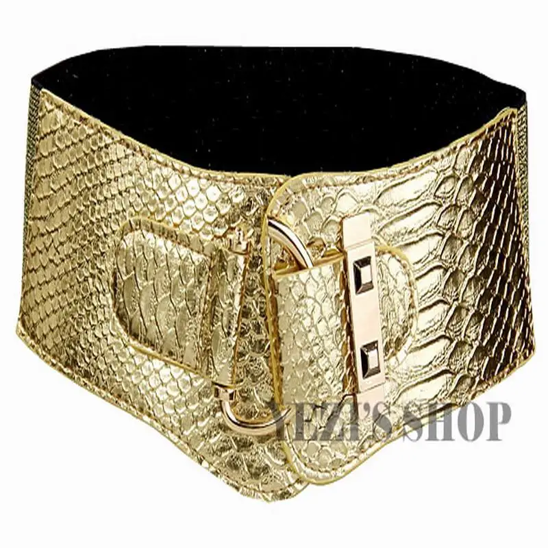 Ремень женский с пряжкой широкий кожаный пояс эластичным поясом для платьев |