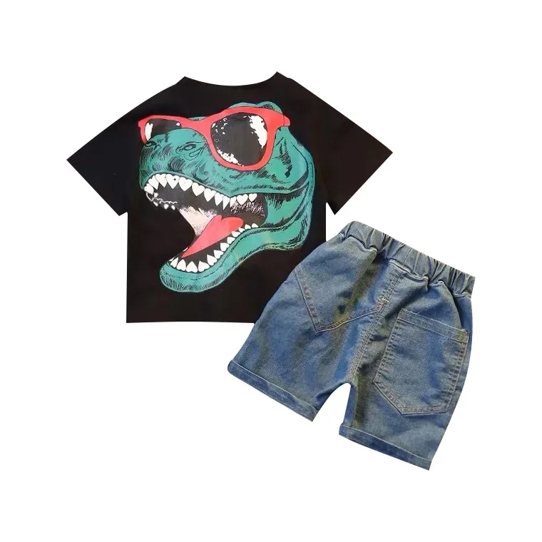 Модная детская одежда для мальчиков Новинка лета 2019 футболка с короткими