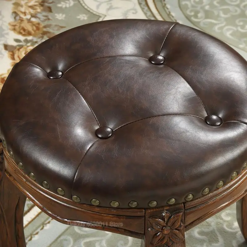 High grade Creative sofa Foot stool living room home solid wood dressing table American style shoe bench |