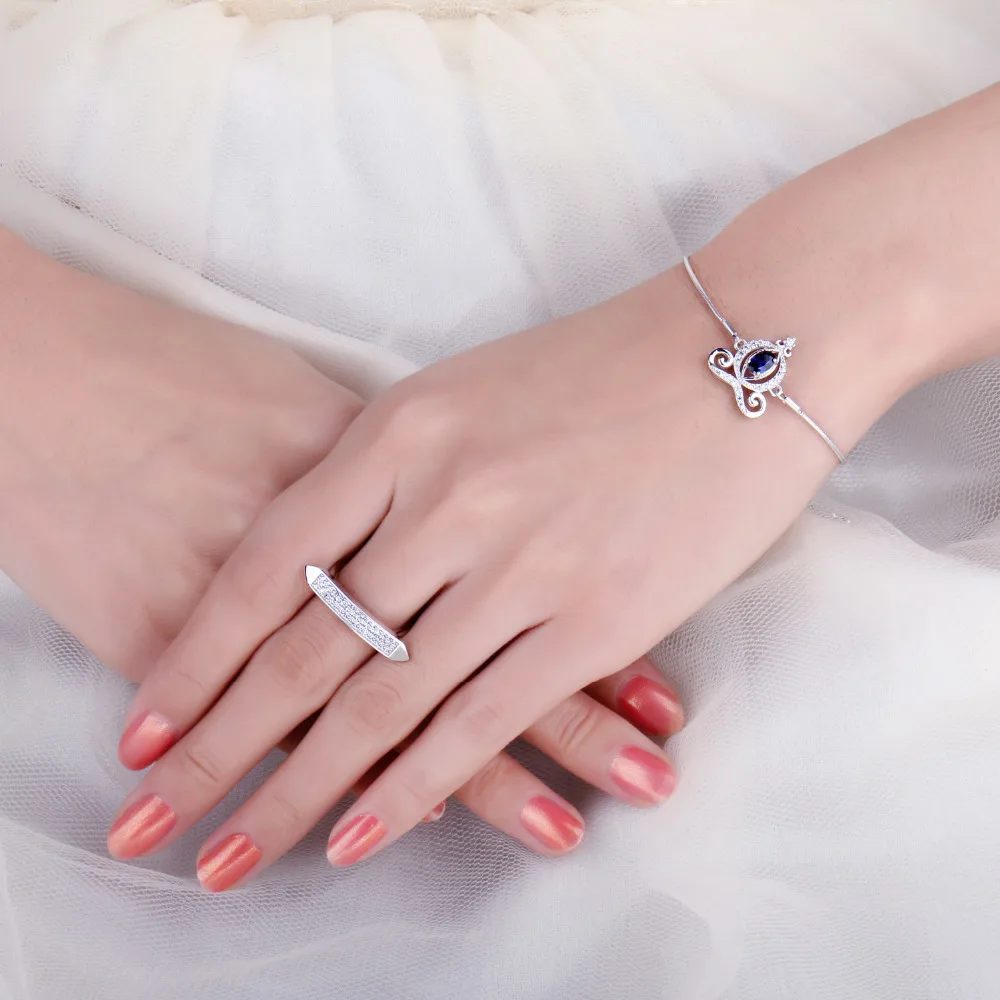 JewelryPalace тыквы каретки 0.4ct создан сапфир регулируемый браслеты 925 пробы серебро Рождество украшения подарок для женщин