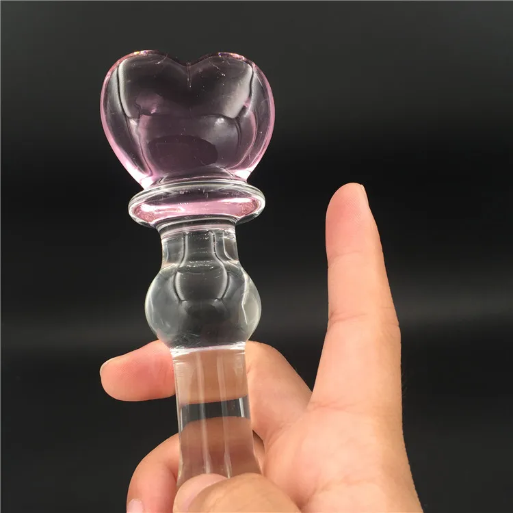 Unisex Heart-shaped Pull Ring Glass Dildo Anal Beads Male Prostate Massager Woman's G-spot Stimulator Adult Products Sex Shop | Красота и