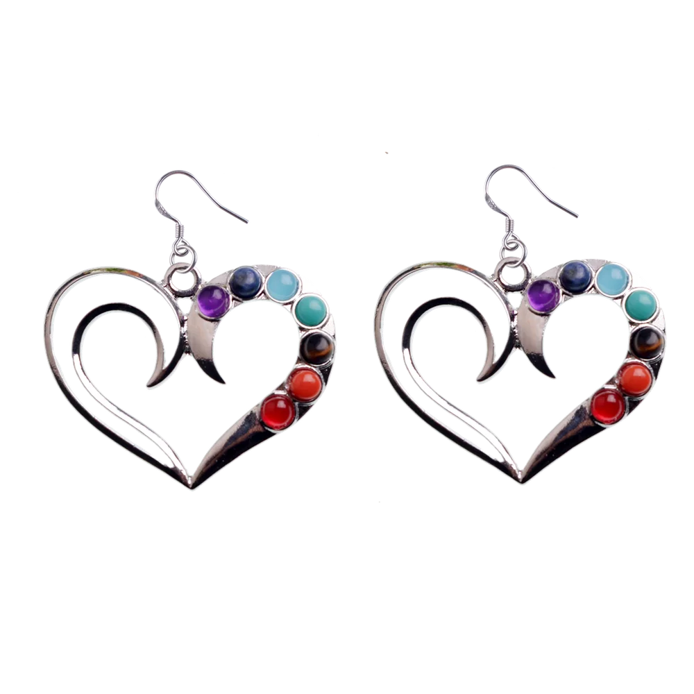 Ожерелье с подвеской в виде сердца и пятиугольника 7 чакр модные ожерелья для