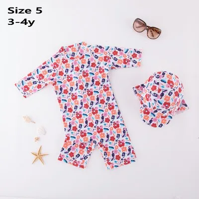 Pink size 5 Морской полосатый синий купальный костюм для мальчиков и девочек с рисунком единорона пляжная одежда летняя одежда для защиты от солнца купальник для отдыха купальные шапочки якорь - Цвет: Pink size 5