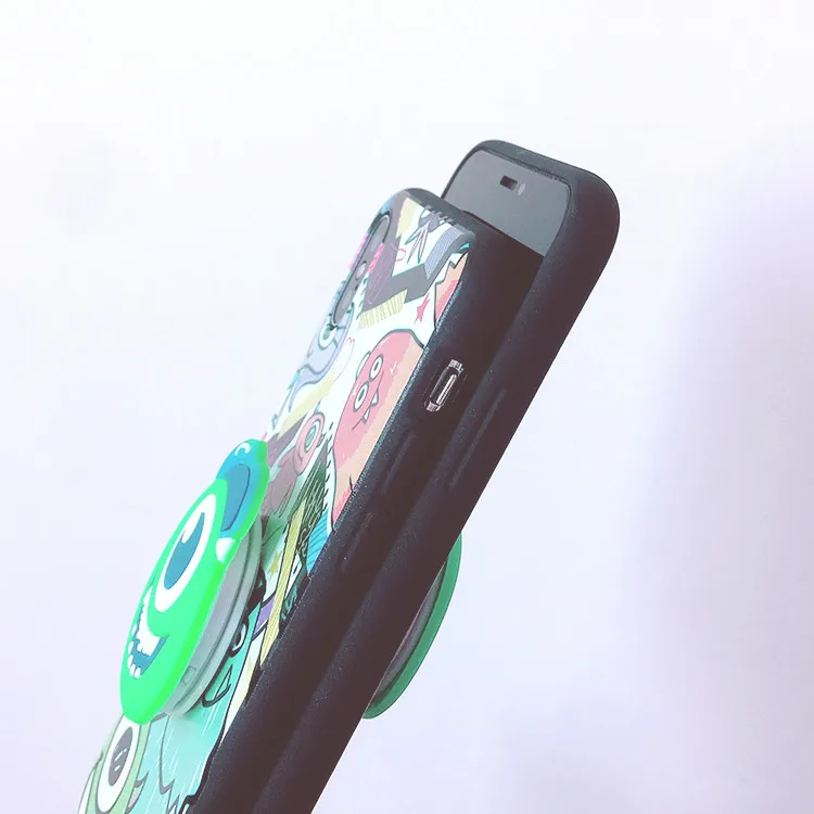For Samsung S8 S9/s9 plus case soft cartoon eye cover for galaxy note 8/9 S7 edge S10 lite + 3D holder strap |