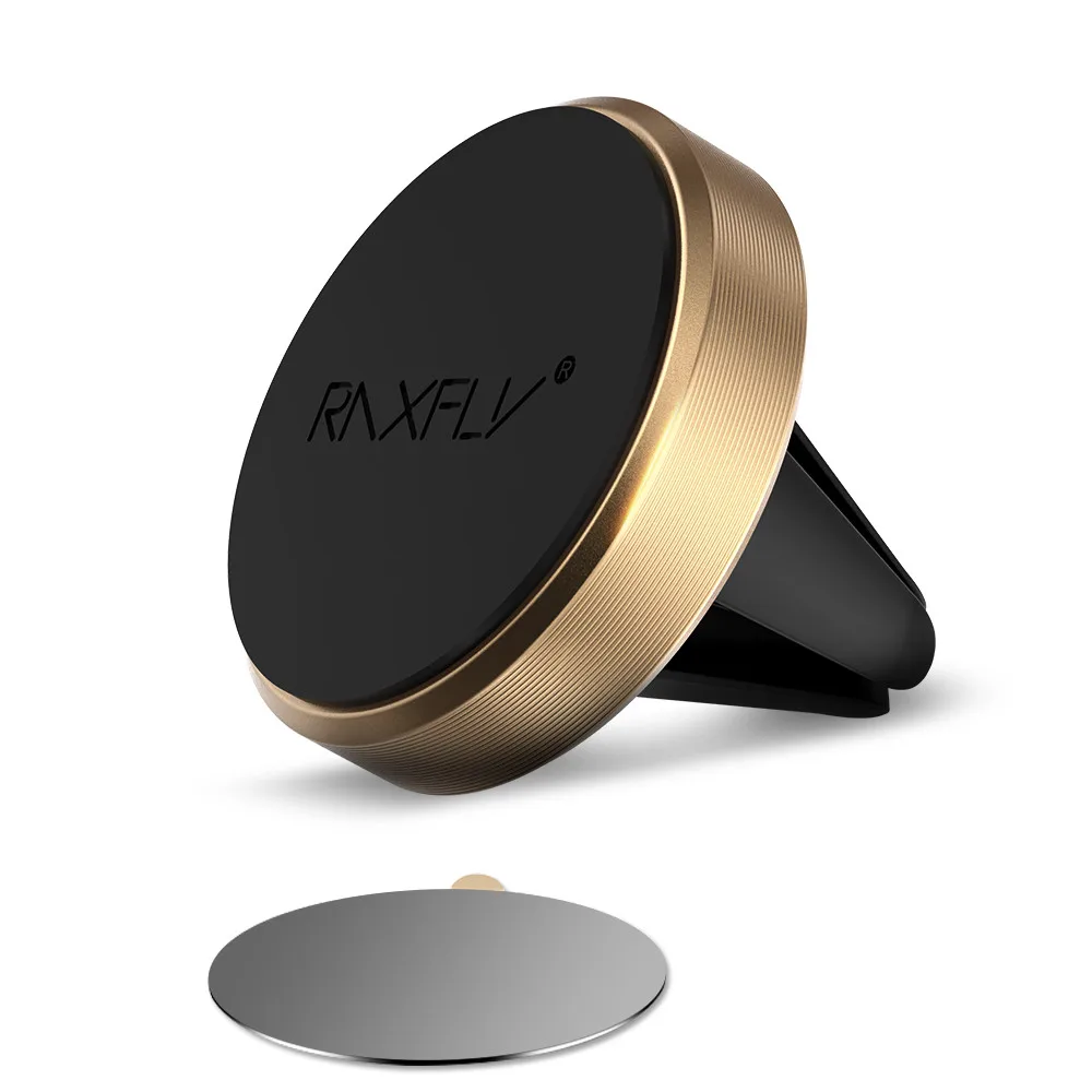 NEW Raxfly автомобильный держатель телефона для iPhone 6 6 S 7 Plus для Samsung Galaxy Xiaomi HTC Air Vent Магнитная адсорбции мини-автомобильный держатель держатель для телефона в машину - Цвет: Gold
