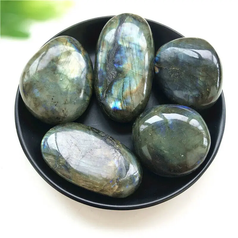 Оптовая продажа натуральный лабрадорит Пальмовая Массажная терапия