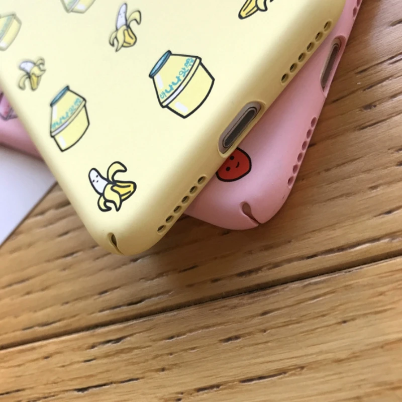 Розовый желтый банан чехол для fundas iphone 7 plus жесткий из поликарбоната Тонкий 6 6s s 8