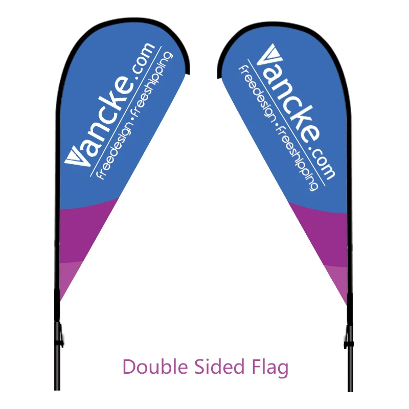 Free Design Shipping Double Sided Inground Spike Teardrop Flags Banners Signs Advertising Feather Pole Banner | Дом и сад