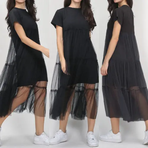 Платье женское однотонное с коротким рукавом хлопок Стильное повседневное