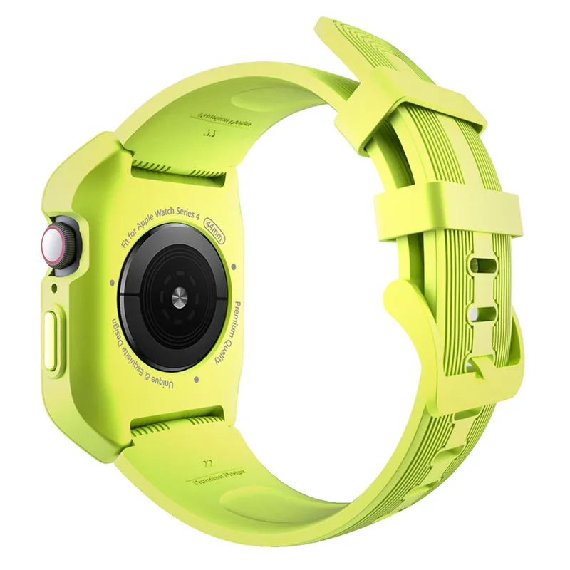 ASHEI силиконовые спортивные часы ремешок для Apple Watch 4 чехол 44 мм Прочный защитный чехол с ремешками для Apple Watch Series 4 - Цвет ремешка: Green