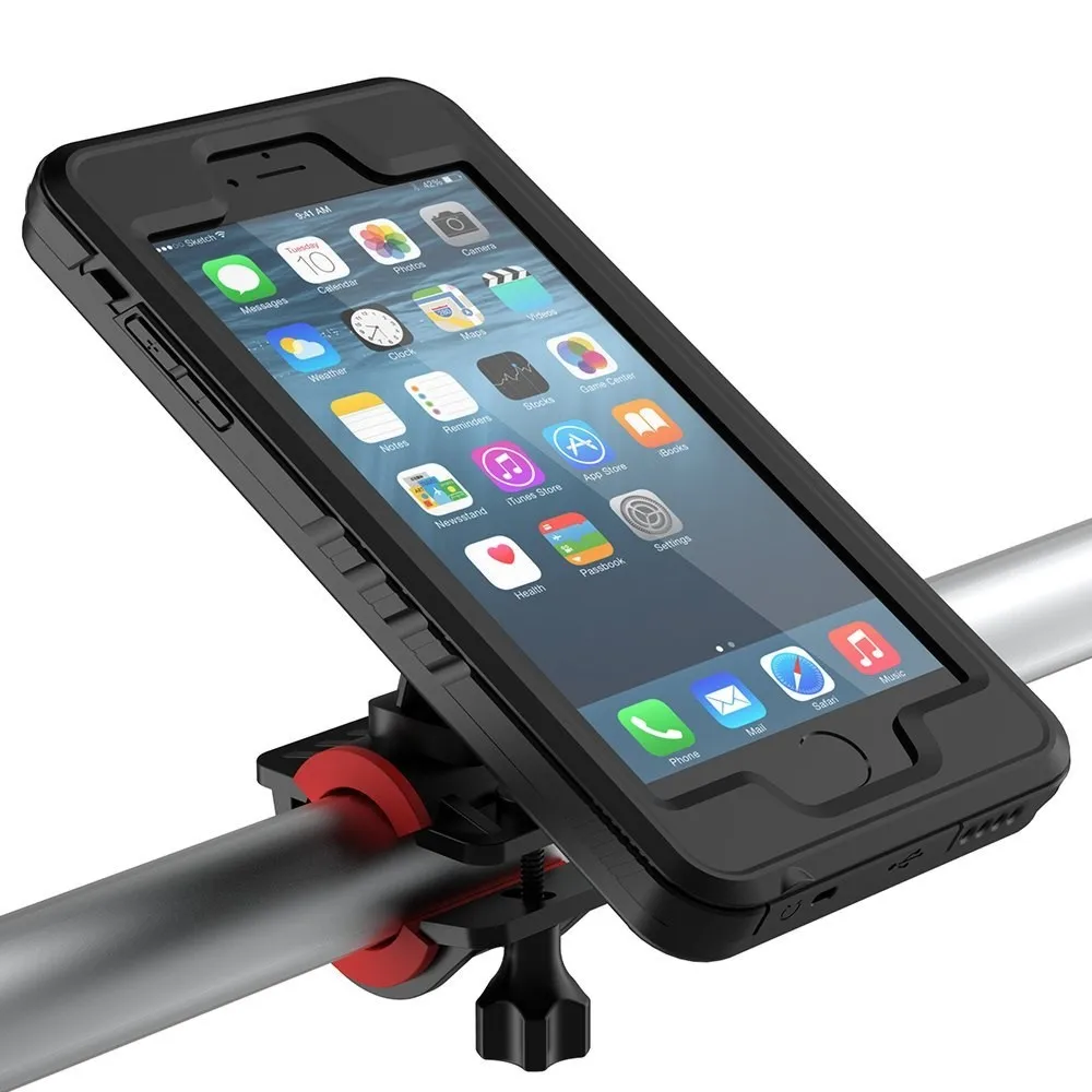 Велосипедный держатель для телефона iPhone 6s/6 Водонепроницаемый чехол крепление на мотоцикл Руль держатель телефона для мотоцикла Колыбель - Цвет: Black