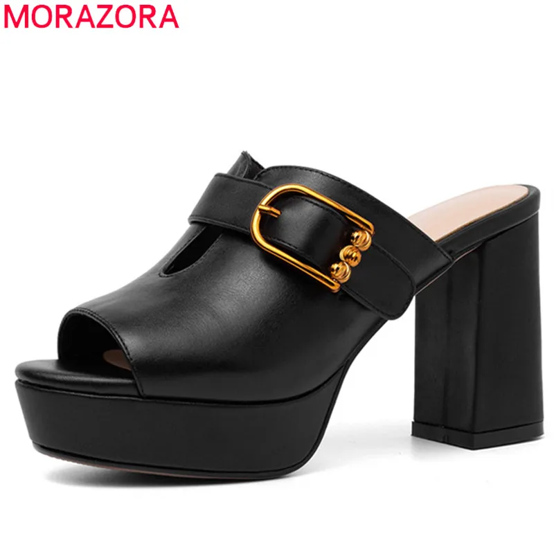 Женские босоножки на платформе MORAZORA вечерние из натуральной кожи с открытым