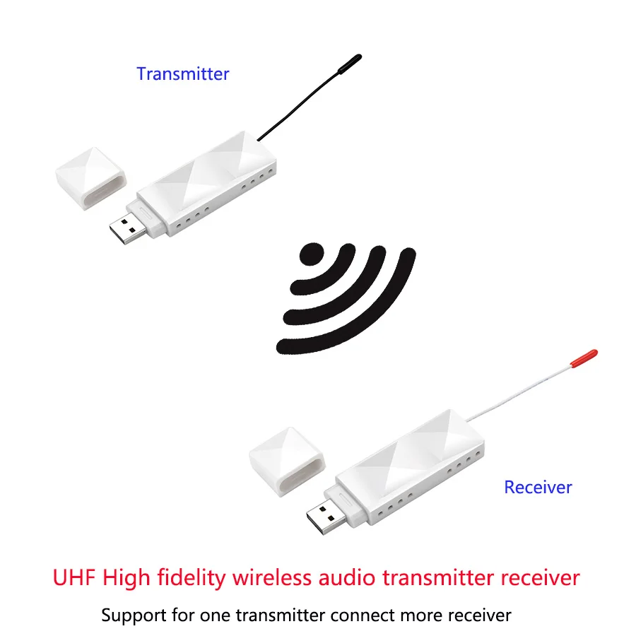 90 м UHF HiFi беспроводной аудио цифровой передатчик приемник с 3 5 кабели для телефона