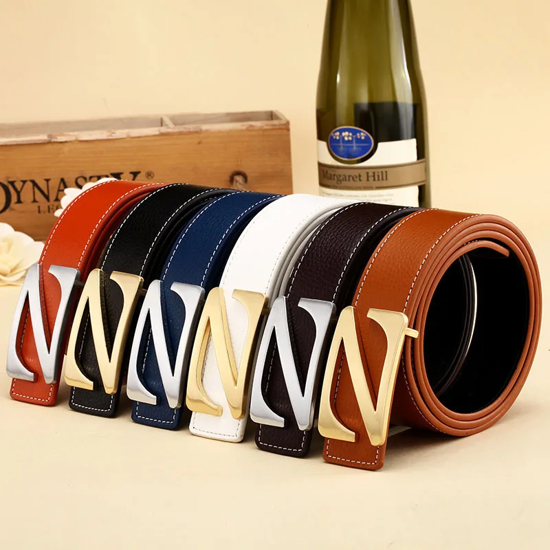 Новинка 2017 модные мужские брендовые кожаные ремни повседневные женские с