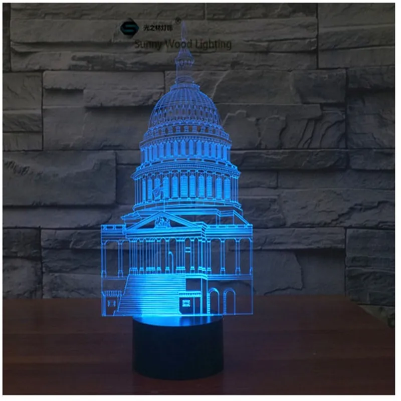 Белый дом сенсорный выключатель LED 3D визуальную иллюзию 7 видов цветов Изменение 5