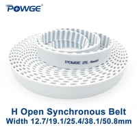 powge pu h open synchronous belt width 12 719 125 438 150 8mm pitch 12 7mm h timing belt polyurethane steel h belt pulley