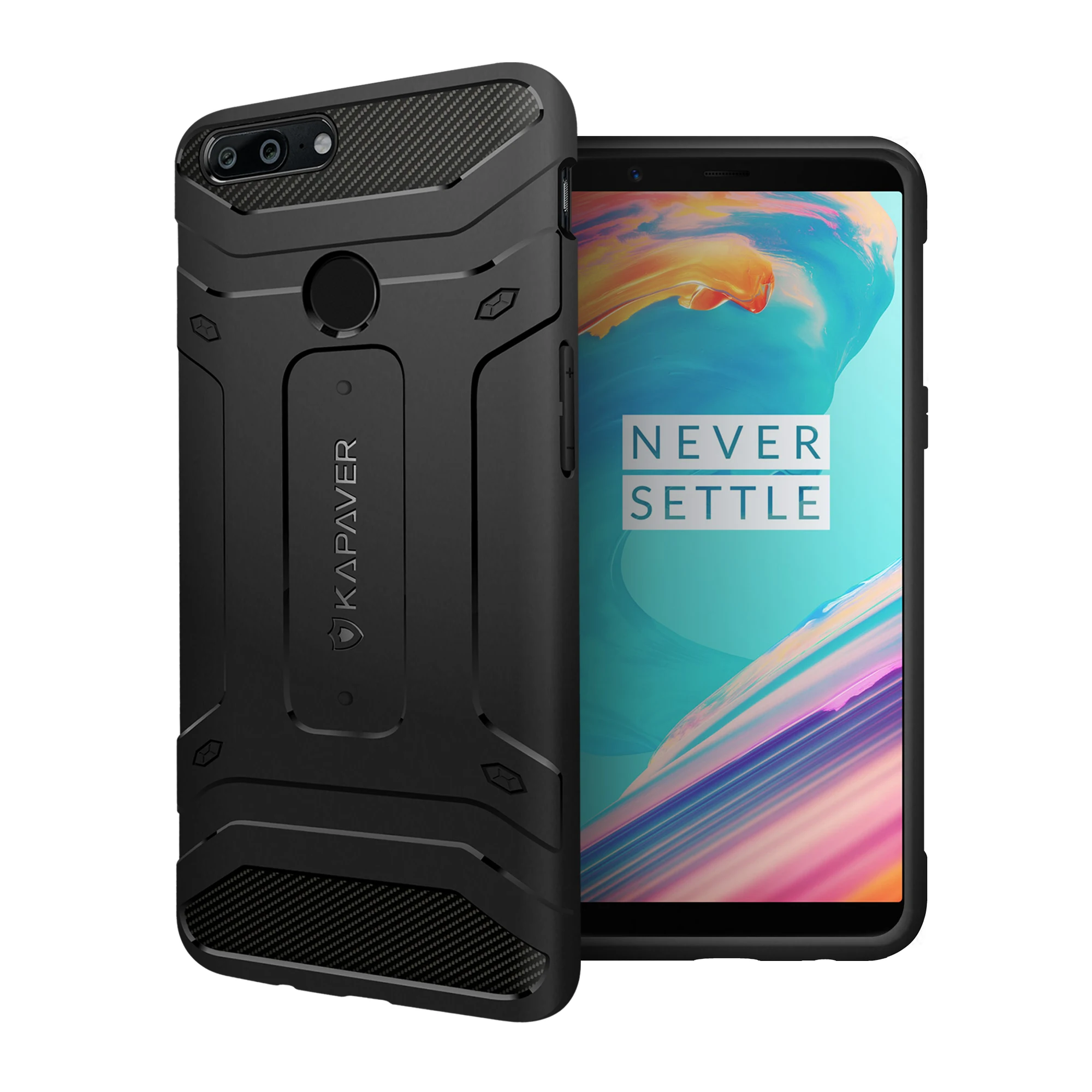 Чехол KAPAVER OnePlus 5 T прочный черный ударопрочный тонкий броня задняя крышка чехол