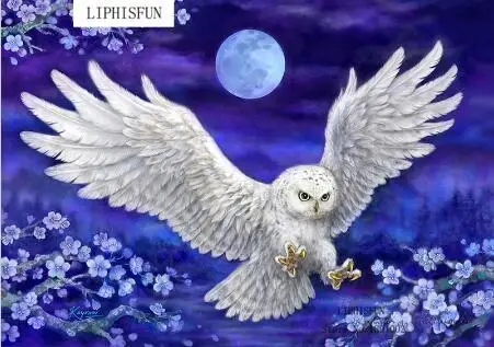 

New 5D DIY Diamond Painting "White Owl Animal" Embroidery Full Square Diamond Cross Stitch Rhinestone Mosaic Painting Decor