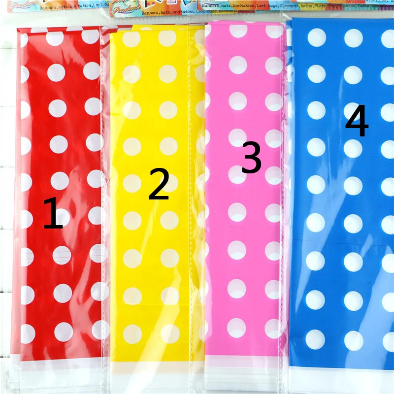 1pcslot Polka Dots Theme Kids Favors Maps Happy Birthday Decoration Plastic Tablecover Baby Shower Tablecloth Party Supplies | Дом и сад