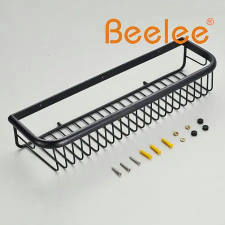 Beelee Modern Wall Mount Solod Brass Shower Basket and Storage Caddy Soap Wire Holder Oil Rubbed Bronze Finish | Обустройство дома
