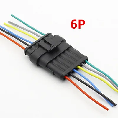 6P 1 комплект 1/2/3/4/5/6 Pin AMP 1,5 мужского и женского разъем автомобильного Водонепроницаемый Разъемы разъем лампы для автомобиля - Цвет: 6P